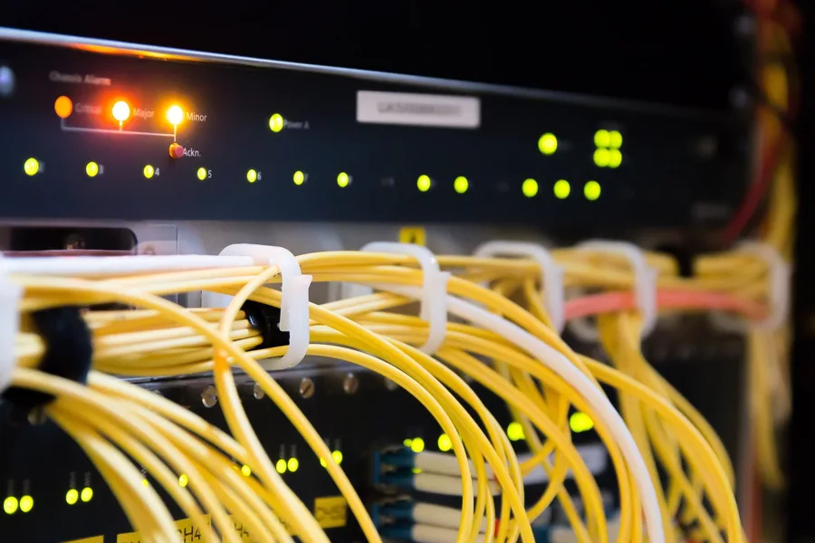 Netzwerkkabel an einem Switch